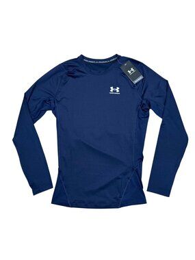 Under Armour HeatGear Compression Shirt Mens Large Navy Long Sleeve Athletic NWT
